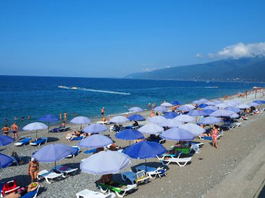 Karadeniz 'de insanlarla dolu bir kumsal.. 