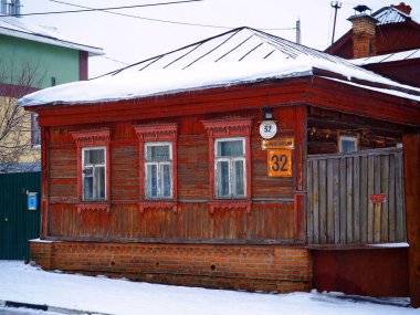 Moskova bölgesindeki Serpukhov şehrinin antik sokakları. 