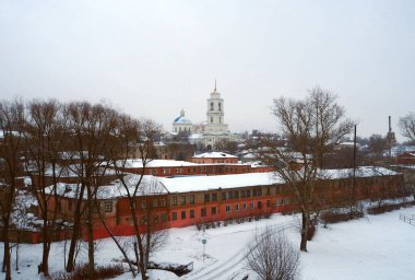 Moskova bölgesindeki Serpukhov şehrinin antik sokakları. 