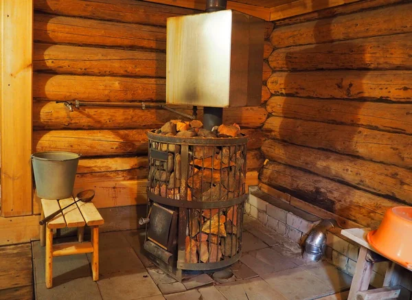 Intérieur Extérieur Sauna Russe — Photo