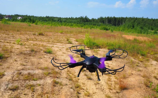 Aspect Quadcoptère Gros Plan Drone Radio Commandé — Photo