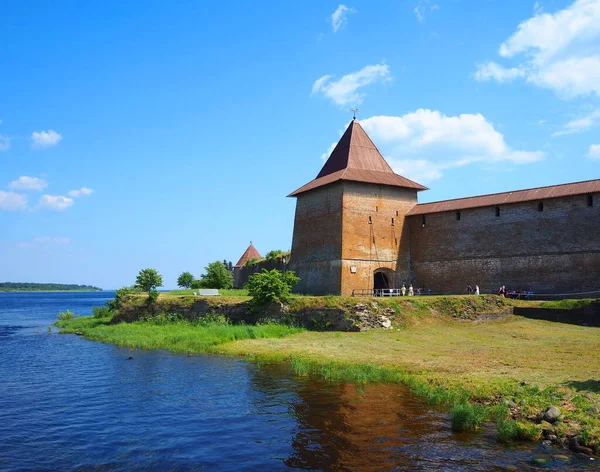 Vestingmuren Van Het Oude Russische Fort Vesting Van Middeleeuwen Voor — Stockfoto