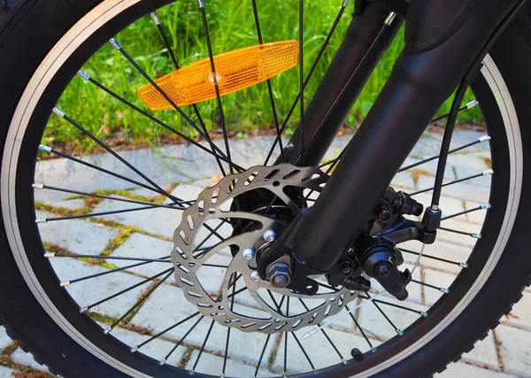 Details Een Close Van Fiets Verschillende Fietsonderdelen — Stockfoto