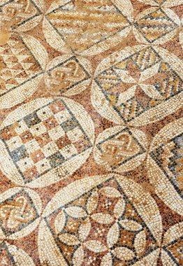 Herod 'un Caesarea Primorskaya Ulusal Parkı' ndaki sarayının kaplamalı mozaiğinin dokusu..