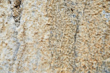 Caesarea Primorskaya Ulusal Parkı 'ndaki Herod Sarayı' nı destekleyen taş desenli sütunlar.