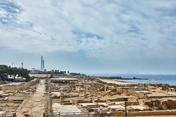 Veduta Degli Scavi Del Palazzo Erode Nel Parco Nazionale Cesarea — Foto Stock