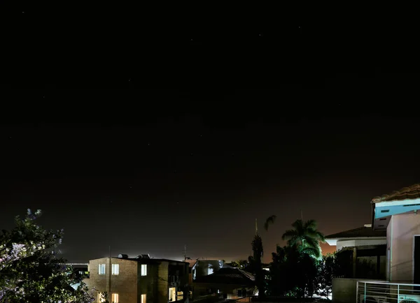 Hvězdné Nebe Nad Nočním Městem Eilat Léto 2021 — Stock fotografie
