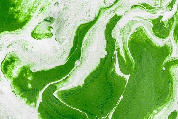 Αφηρημένο Φόντο Υγρό Ακρυλικό Πράσινο Χρώμα Πλούσια Υφή Φόντου Royalty Free Εικόνες Αρχείου