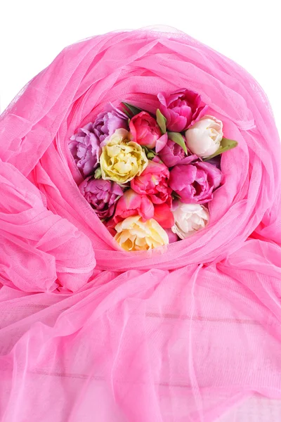 Haufen rosa Tulpen — Stockfoto