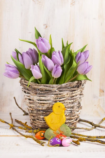 Lilac bunch of tulips — Stock Photo, Image