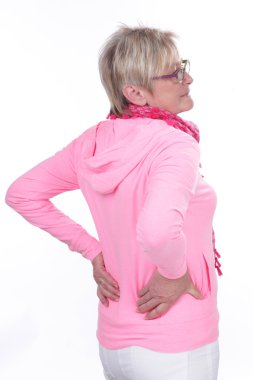 Older woman with back pain clipart