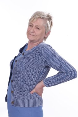 Older woman with back pain clipart