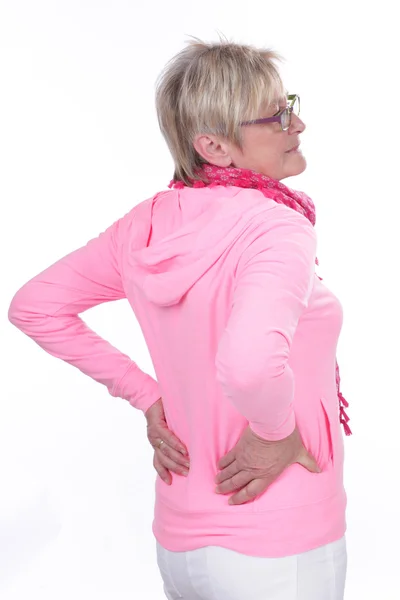 Older woman with back pain — Stock Photo, Image