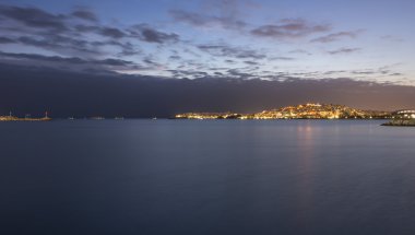 pire Atina panoramik manzaraya günbatımı