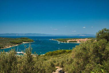 Hırvatistan 'ın Cres kenti Panorama manzaralı