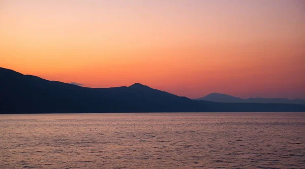 Isola Cres Tramonto Dal Mare Adriatico Croazia — Foto Stock