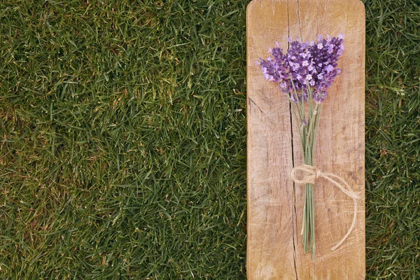 Lavender on wooden fable — Stock Photo, Image