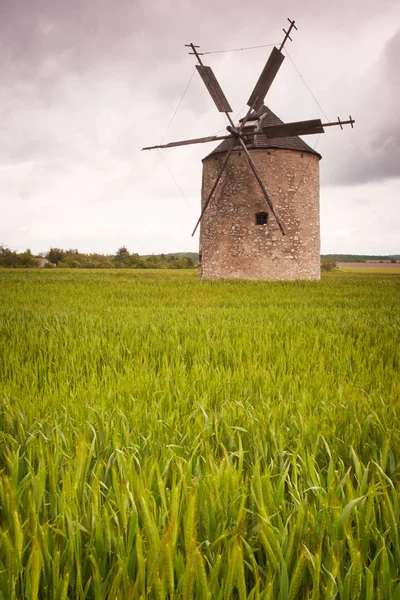 Alte Windmühle auf dem Feld — Stockfoto