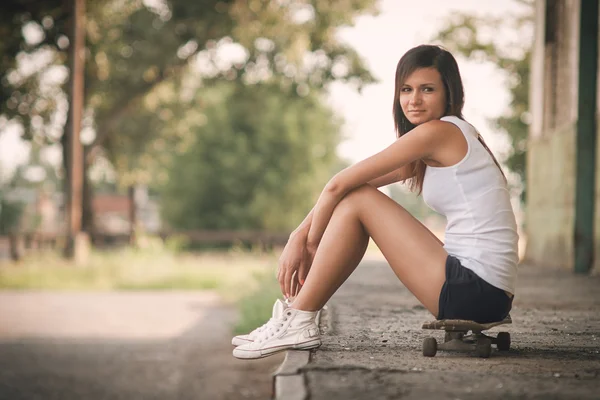 Krásný Skater Girl — Stock fotografie