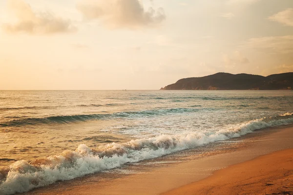 Côte tropicale au coucher du soleil — Photo