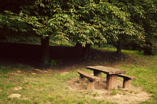 Mesa y banco en el parque —  Fotos de Stock