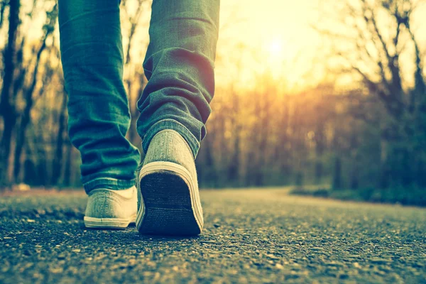 Jeans and sneaker shoes — Stock Photo, Image