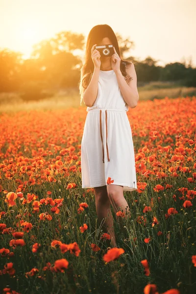 Frau fotografiert — Stockfoto