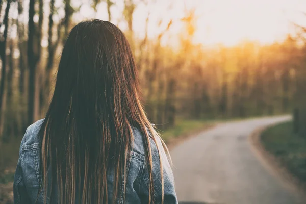 Brown hair woman — Stock Photo, Image