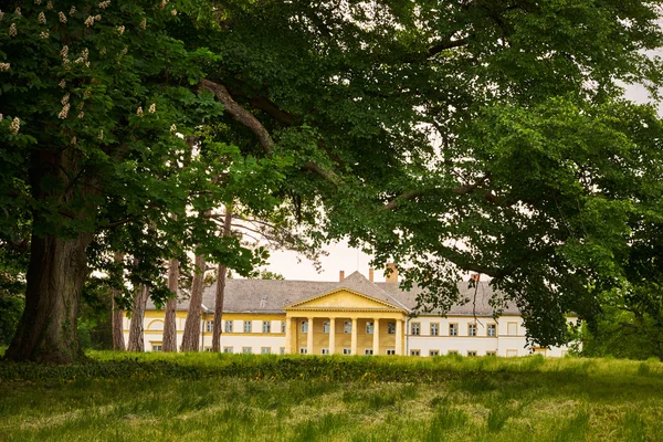 Bílý hrad v parku — Stock fotografie