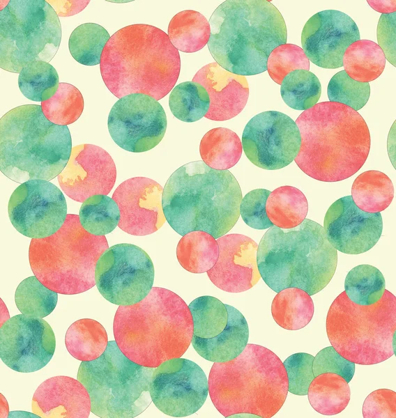 Abstract watercolor textured circle seamless pattern