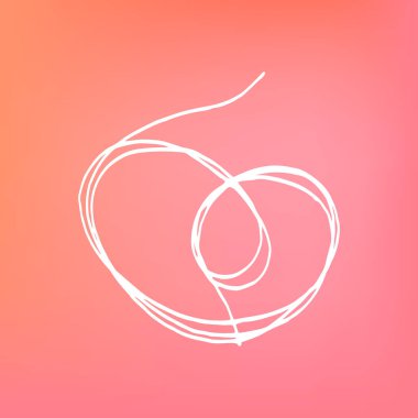 Sevgililer Günü dekorasyonu için iplik kalpler seti. Romantik aşkın sembolü. Soyut karalama taslağını özetle. EPS 10