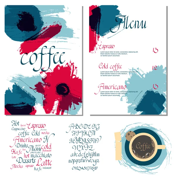 Koffie drinken menu Set — Stockvector