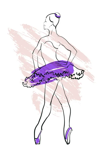 Figura della ballerina di disegno della mano vettoriale — Vettoriale Stock