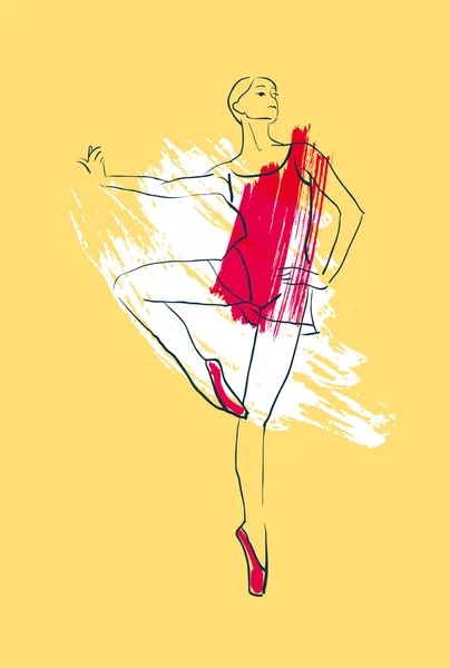 Figura dibujo a mano de bailarina — Vector de stock