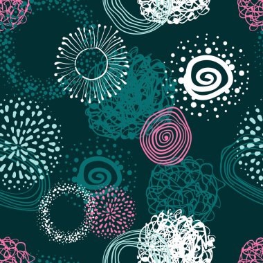 vektör kumaş daireler soyut Dikişsiz desen arka plan