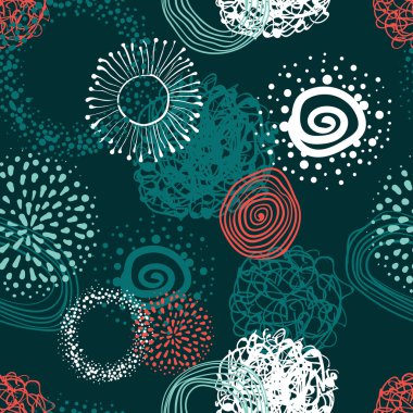 vektör kumaş daireler soyut Dikişsiz desen arka plan