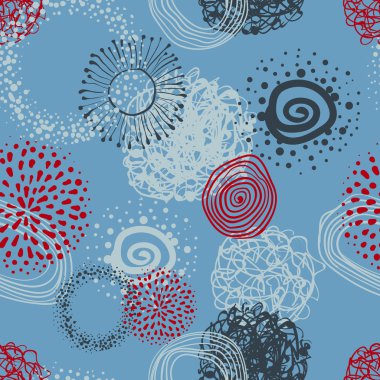 vektör kumaş daireler soyut Dikişsiz desen arka plan