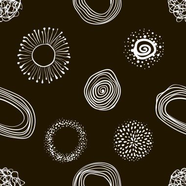 vektör kumaş daireler soyut Dikişsiz desen arka plan