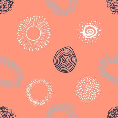 vektör kumaş daireler soyut Dikişsiz desen arka plan