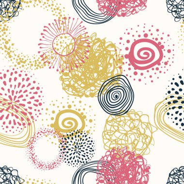 vektör kumaş daireler soyut Dikişsiz desen arka plan