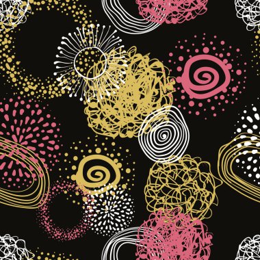 vektör kumaş daireler soyut Dikişsiz desen arka plan