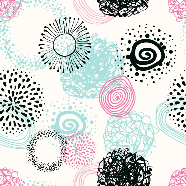 Tissu vectoriel cercles abstraits fond de motif sans couture — Image vectorielle