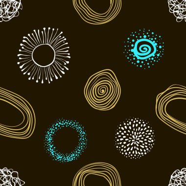 vektör kumaş daireler soyut Dikişsiz desen arka plan