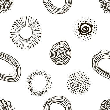 vektör kumaş daireler soyut Dikişsiz desen arka plan