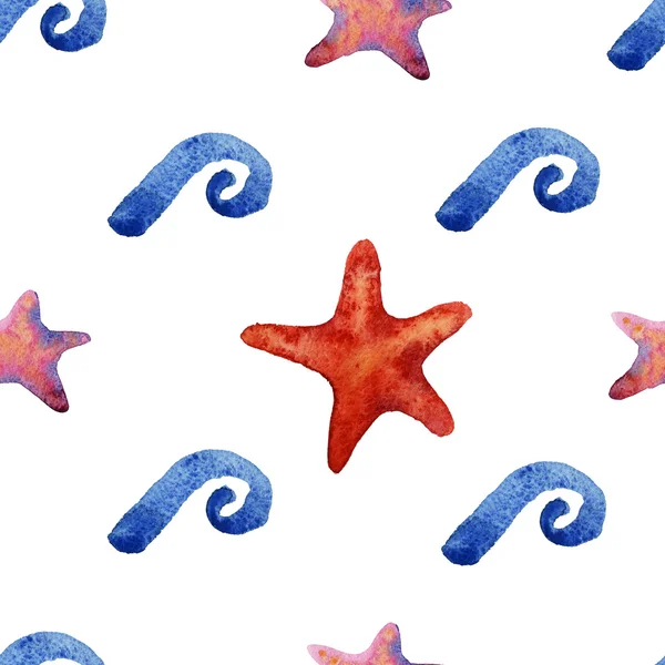 추상 수채화 바다 파도 패턴 — 스톡 사진
