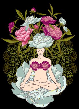 güzel bir kadın Yoga meditasyon yapıyor