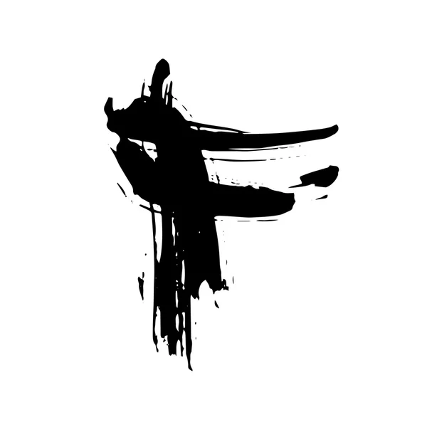 Coup de pinceau Grunge noir — Image vectorielle