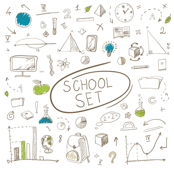 School big set illustration. — Stock Vector