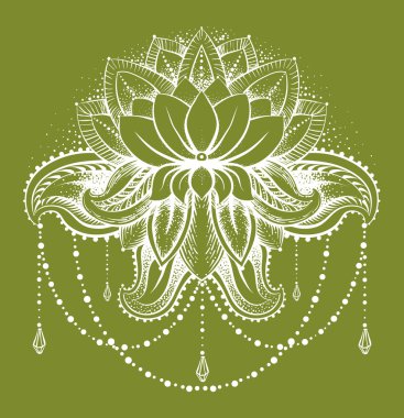 Etnik zentangled süs Lotus