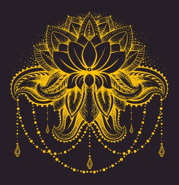 Etnik zentangled süs Lotus